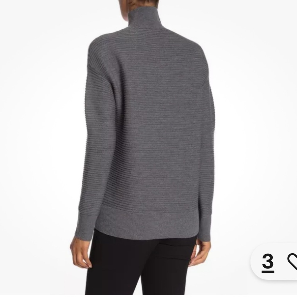 Gray Ribbed Women's Sweater - Picture 2 of 6